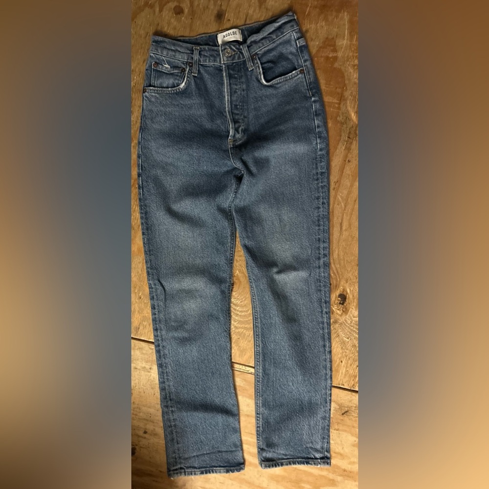 AGOLDE Riley High Rise Straight Crop Jeans in Transfer, size 24